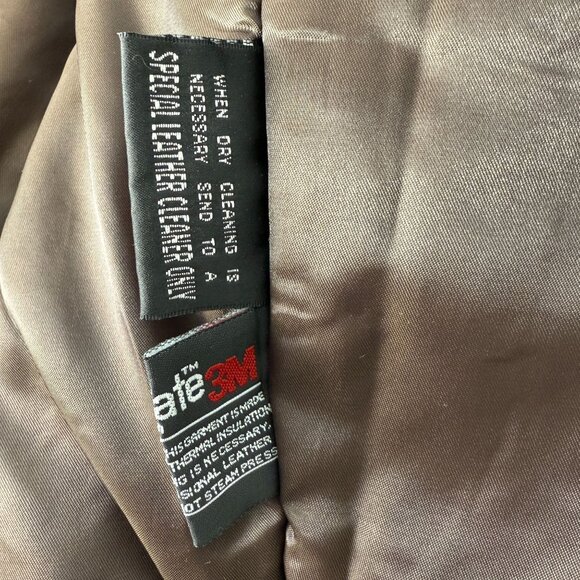 Adventure Bound Mens Brown Leather Jacket W/ Thinsulate Liner Removable Size L - Picture 8 of 14